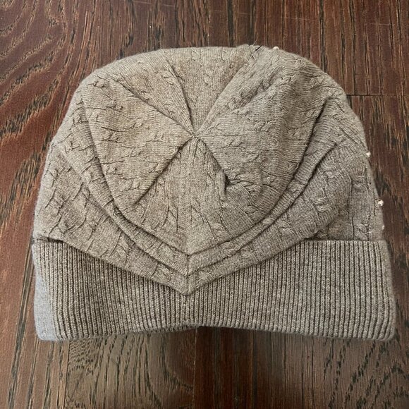 Pearl Winter Knit Beanie Hat Color Taupe main image 7